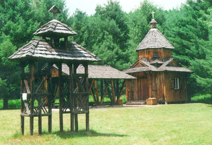 Gate/bell tower, shelter, and chapel at Baturyn - batb.jpg